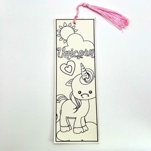 🦄 Unicorn “color me” bookmark, vegan, leather, handmade